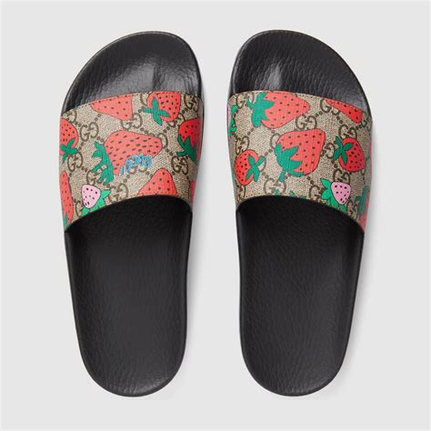 gucci strawberry slides|gucci strawberry collection.